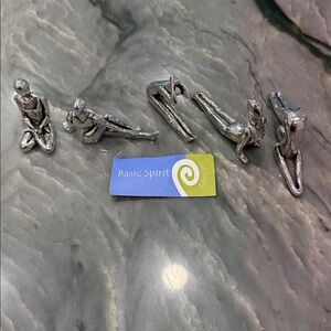 Metal Yoga Posed Figurines Set of 5